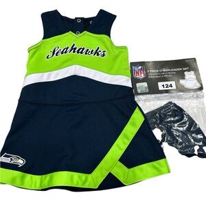 NFL Seahawks Girls Navy & Lime Cheer Dress 2 T